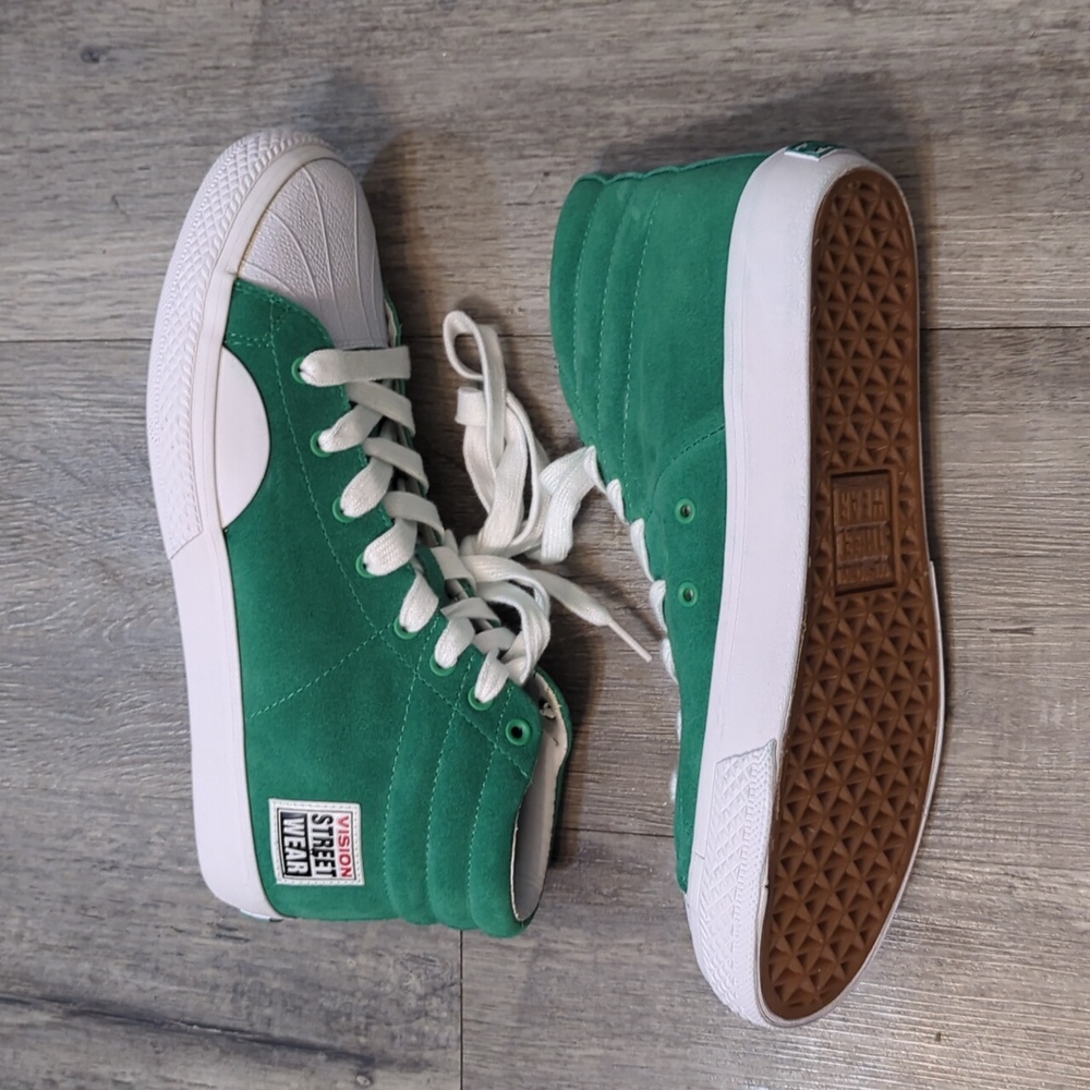 Vision Street Wear Retro Hi-Top Pepper Green Skate Shoes - Picture 5 of 10